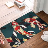 Door Mat Decor Cartoon Red Carp Door Mat 3D Rug Carpet Bath Mat Anti-slip Entrance Living Room Home Kitchen Durable Bathroom