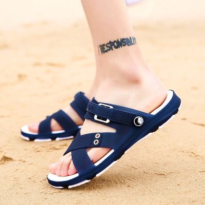❇ รองเท้าแตะ รองเท้าชายหาด ป้องกันการลื่น ทนต่อการสึกหรอ แฟชั่นฤดูร้อน สําหรับผู้ชาย