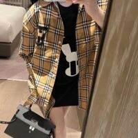 2023 New Niche Design BurberryˉRabbit Plaid Long-Sleeved Shirt Temperament Wild Casual Loose Jacket Cardigan Fashion