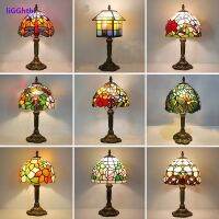 ETXTiffany Desk Light European Retro Restaurant Bar Cafe Stained Glass Bedside Lighting Creative Small Table Lamp E27 AC110V 220V