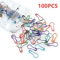 ♕┋✵ 100Pcs Brooches Safety Pins Needles Knitting Stitch Marker Hangtag Bulb Gourd Flask Shape Cross Holder DIY Sewing Kit Craft 22mm