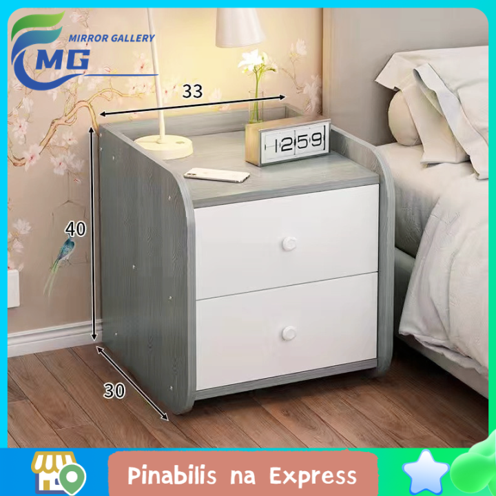 MG Nightstand Double layer nightstand with drawers Bedside locker