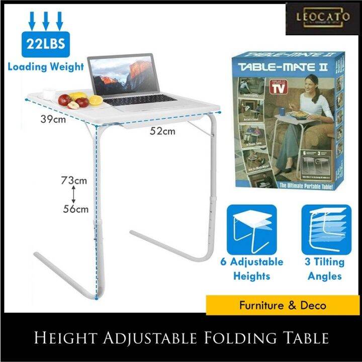Height Adjustable Bedside Table Multifunctional Folding Table Side