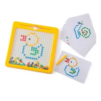 Magnetic Drawing Board Plastic for Toddlers with Magnetic Pen and Beads,Magnetic Dot Art Educational Preschool Toy