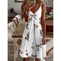 Camisole Dress for Women 2023 Summer Beach Dresses Vestido Casual Robe Female Clothing Y2K Floral Skirt Elegant Maxi Dress