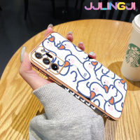 Jjlingji เคสปลอกสำหรับ Samsung โน๊ต20อัลตร้าเคสซิลิโคนลายหงส์ขาวน่ารักเคสโทรศัพท์ชุบดีไซน์ใหม่ด้านข้างฝาปิดเลนส์เต็มกล้องเคสป้องกันกล่องกันกระแทก Softcase