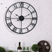 Round Home Decoration Vintage Style Silent Quartz Roman Numerals Wall Clocks