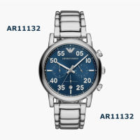 นาฬิกาข้อมือผู้ชาย ARMANI Luigi Chronograph Blue Dial Silver Stainless Steel Bracelet Men Watch AR11132 สายสแตนเลส ตัวเรือนสแตนเลส (สีเงิน)