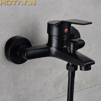 . Black Finish New Wall Mounted shower faucet Bathroom Bathtub Handheld Shower Tap Mixer Faucet YT-5339-H