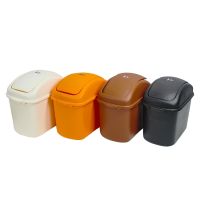 Car Trash Can Rubbish Basket with Lid Waterproof Garbage Organizer Waste Basket Interior Storage Trash Bin Portable