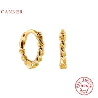 CANNER Twist Twist Earrings For Women S925 Sterling Silver Earrings Hoops Zircon Diamond Korean Fine Jewelry Pendientes