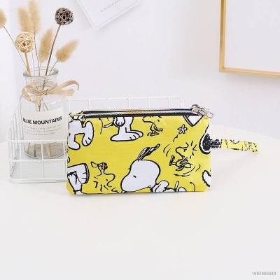 Gp1 กระเป๋าสตางค์ กระเป๋าใส่โทรศัพท์มือถือ ลายการ์ตูน Sanrio Hello Kitty Stitch Snoopy น่ารัก มีซิปคู่ กันน้ํา ความจุขนาดใหญ่