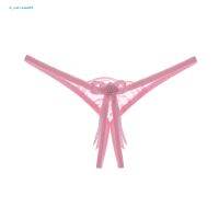 SHUNAICHI Farfi Sexy Women Bow See-through Lace G-String Crotchless Low Rise Elastic Underwear