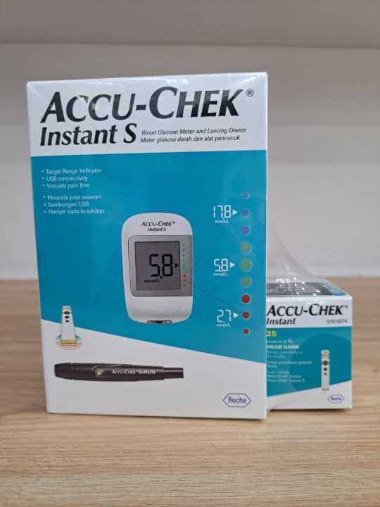 ACCU-CHEK INSTANT S BLOOD GLUCOSE MONITOR SET STARTER KIT (WITH 25 TEST ...