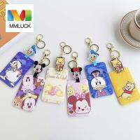 MMLUCK เคสบัตรบัตรเครดิตไอดีการ์ดมื้ออาหารเป็ดมิกกี้หมีดัฟฟีบัตรการ์ตูนที่เก็บพวงกุญแจคลิปติดบัตรการ์ด