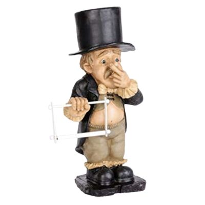 Resin Butler Shape Cute Old Boys Statue Decor Tissue Stand Rack Sculpture for Toilet