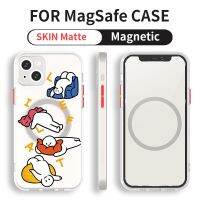 เคสโทรศัพท์ไร้สายแม่เหล็กสุดหรูสำหรับ Magsafe สำหรับ14 13 12 11 Pro Max XS X XR 14Plus Mini ป้องกันการกระแทก