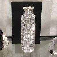 【YF】❈℡○  350/500/750ml Sparkling Rhinestone Double-Wall Insulated Flask Bottle Sport Bottles