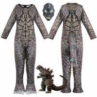 King Of The Monsters Gojira Costume Halloween Birthday Party KingKong Dinosaur Cosplay Jumpsuit Mask Suit Kids Boys