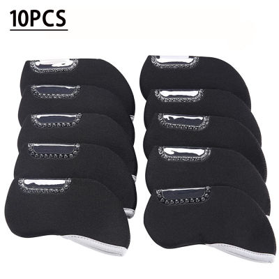 10Pcs Golf Iron Head ครอบคลุม Neoprene Golf Club Protector เหมาะสำหรับ Titleist Caliper Ping Taylormade ดูผ่านหน้าต่าง HeadCover