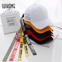 Suikone Baseball Cap Fashion British Style Peaked Korean Style Long Strap English Printed Hip Hop Cap