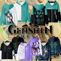 【CustomFashion】Genshin Impact Zipper Hoodie Xiao Baal Jacket 3D Print Graphic Men Round Neck Long-sleeve Kid Casual Tops