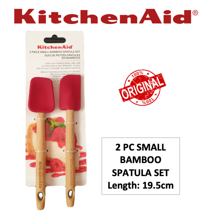 KitchenAid Classic Silicone Spatula with Bamboo - Set of 2 (Red