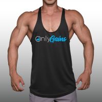 ONLY GAINS เสื้อกล้ามเพาะกายทรงคลาสสิค Bodybuilding Dry Fit Gym Tank Top