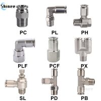 304 stainless steel metal pneumatic quick Connector PC/PCF/PL/PLF/SL/PB/PX/PH/PD 4mm 6mm 8mm Thread 1/8 1/4 3/8 Hose Fittings Hand Tool Parts Accessor