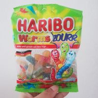 ฮาริโบ เยลลี่รูปหนอน รสเปรี้ยวจี๊ด Haribo Warms Sour Jelly 80g.