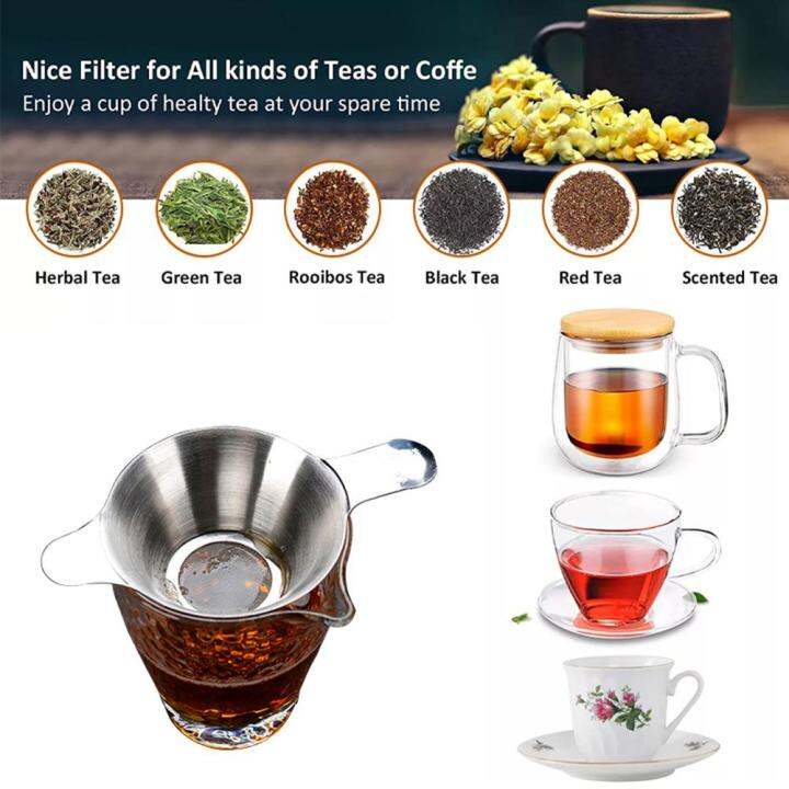 Tea Colander Stainless Steel Mesh Tea Filter Coffee Tea Filter Handles Infuser Tea Filter