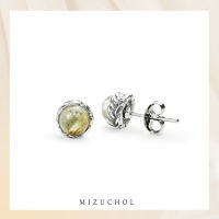 Mizuchol ต่างหูเงินแท้ประดับหินไหมทอง Golden Dream Earrings