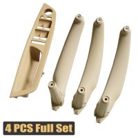 LHD-Beige-4pcs LHD-Beige-4pcs รถขับเคลื่อนด้านซ้ายมือสำหรับ BMW E70 E71 X5 X6 2007-2013แผงมื่อจับประตูด้านในคาร์บอนไฟเบอร์สีเบจสีดำแผงด้านใน