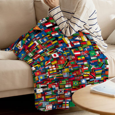 (ร้อน) ธงของทุกประเทศของโลกโยนผ้าห่มผ้าห่มสักหลาดที่อบอุ่นผ้าห่มสำหรับเตียงตกแต่งบ้าน