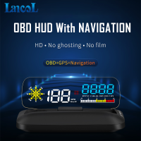 C5 Auto HUD GPs OBD2 Head Up Display โปรเจคเตอร์ Speedometer พร้อมระบบนำทางความปลอดภัยรถอุปกรณ์เสริมอิเล็กทรอนิกส์