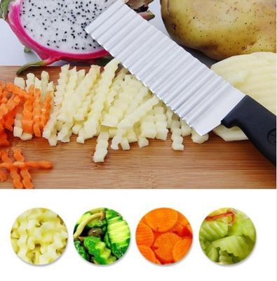 【YF】 Potato French Fry Cutter Stainless Steel Serrated Blade Easy Slicing Banana Fruits Wave Chopper Kitchen Accessories
