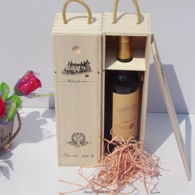 High-Quality Custom-Made Pine Wood Red Wine Carrier Gift Packing Box D21 20 Dropshipping