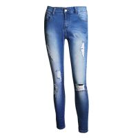 【YD】 Womens Color Jeans 2021 New Fashion Pants Hole Ripped Design Stretch