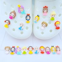 【CW】☃✷  1pc Cartoon Kids Resin Shoe Charms Accessories JIBZ Croc Princess Clog Sandals Garden Decoration