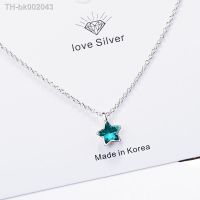 ❡ 925 Sterling Silver Blue Star Crystal Pendants Necklaces For Women Luxury Quality Jewelry Gift Female Free Shipping GaaBou