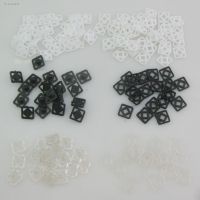 ✆ NBNNWL 100Pairs Square Shape Plastic Snap Buttons Clear/White/Black Baby Clothes Accessories