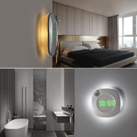 Hot Motion Sensor โคมไฟติดผนัง USB Charge Magnetic LED Night Light พร้อมนาฬิกาเวลาสำหรับห้องน้ำห้องนอน Corridor Decor โคมไฟในร่ม