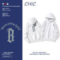 CHIC เสื้อฮู้ดแขนยาวพิมพ์ลายตัวอักษรบาง ๆ สไตล์สบาย ๆ A0527