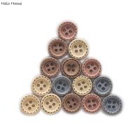 50pcs Round Dotted Line Wood Buttons Handwork Sewing Scrapbooking Clothing Crafts Accessories Gift Card DIY Handmade 12/15mm Haberdashery