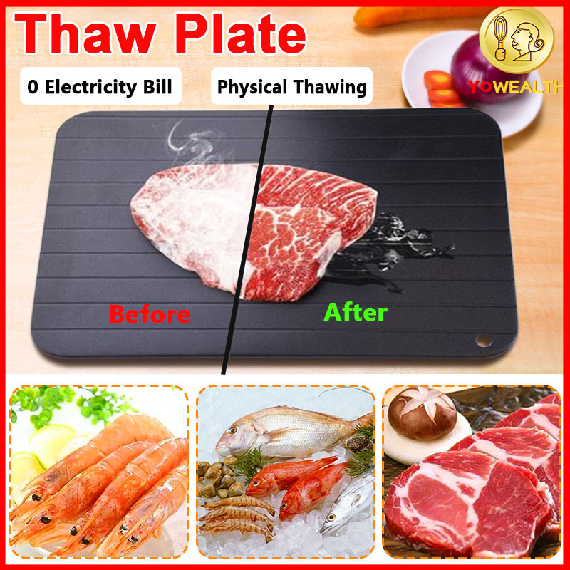 2-in-1 Defrosting Tray & Chopping Board Fast Thaw and Kneading Board Cutting Chopping Board Thawing Plate Kitchen Tool for Meat & Seafood Quick-Freezing Plate 