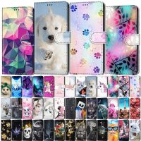 Leather Flip Phone Case For iPhone 11 XR X XS 7 8 SE 2020 SE 2022 Lion Cat Flower Painted Wallet Card Holder Back Cover