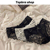 Topbra_shop กางเกงในผู้หญิงลูกไม้ไม่มีร่องรอยเส้นด้ายตาข่ายโปร่งใสต่ำเอวกลวงผู้หญิงกางเกงในกางเกงผ้าฝ้ายแท้ Crotch CDA83