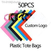 ❁▨❃ ivhefd Sacolas de plástico com logotipo impressão Publicidade Bags Clothing Store Bag Kids Shopping 50PCs