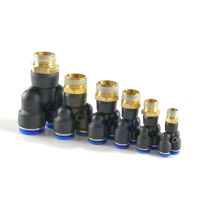 Pneumatic Fitting Air Connector Tube Y-type Tee External Male Thread Quick Push In PX 4 6 8 10 12 14 16mm 1/8" 1/4" 3/8" 1/2" Pipe Fittings Accessorie