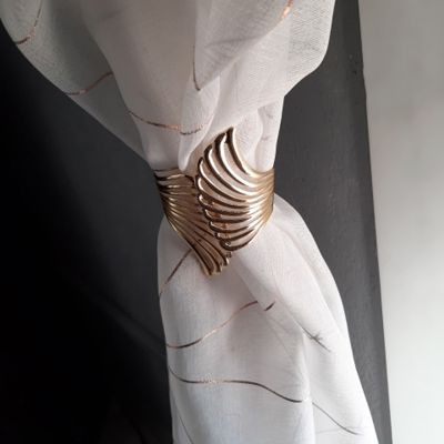 Curtain Clip Strap Free Punching Metal Light Surface Wings Pattern Buckle Gold Wings Pop Bracelet Fashion Feather Metal Bracelet